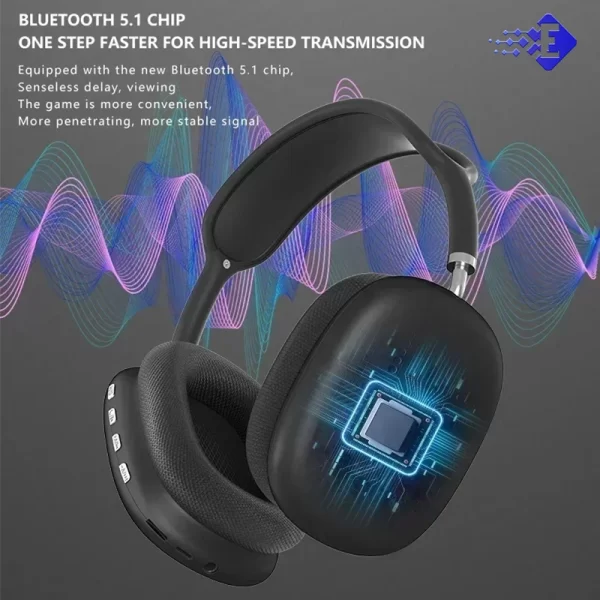 Auriculares P9Promax inalámbricos con Bluetooth y micrófono, audífonos con cancelación de ruido, sonido estéreo, audífonos deportivos para juegos - Imagen 3