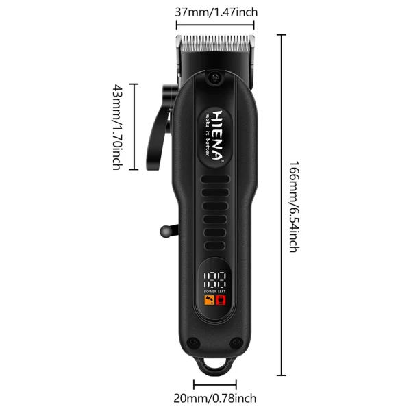 Cortadora de pelo HIENA  inalámbrica, máquina profesional para cortar el pelo, con batería potente de 1200mah, para barbero - Imagen 4