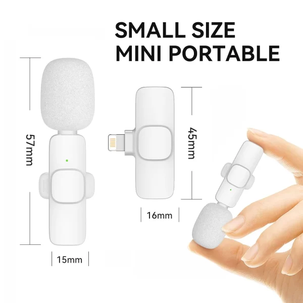 Micrófono Lavalier inalámbrico portátil, minimicrófono de grabación de Audio y vídeo para iPhone, Android, transmisión en vivo, videojuegos, teléfono - Imagen 5