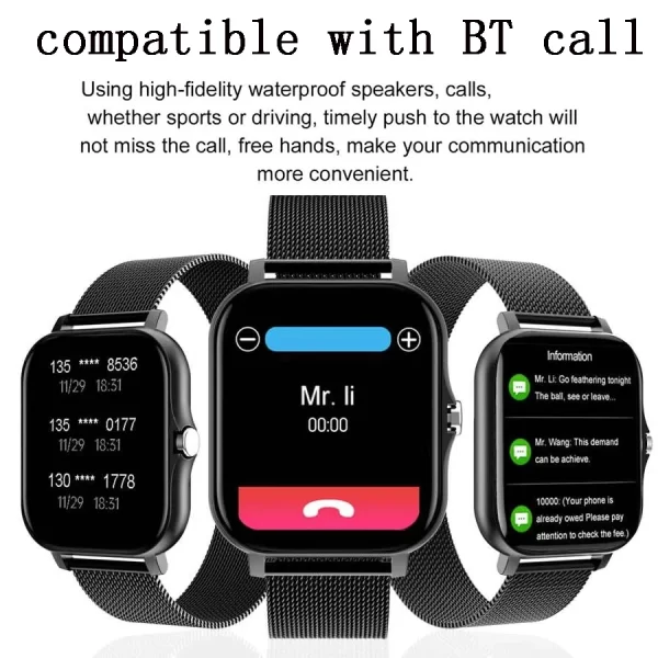 Reloj inteligente, llamada inalámbrica/Dial, múltiples recordatorios de aplicaciones, adecuado para hombres y mujeres, reloj deportivo, Compatible con IPhone/Andrio - Imagen 2