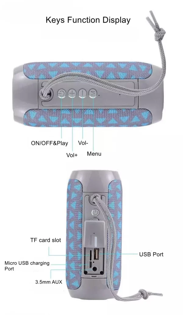 Altavoz TG117  inalámbrico portátil  Bluetooth  columna doble bajo la barra de sonido Subwoofer reproductor de música altavoz de Radio FM - Imagen 5