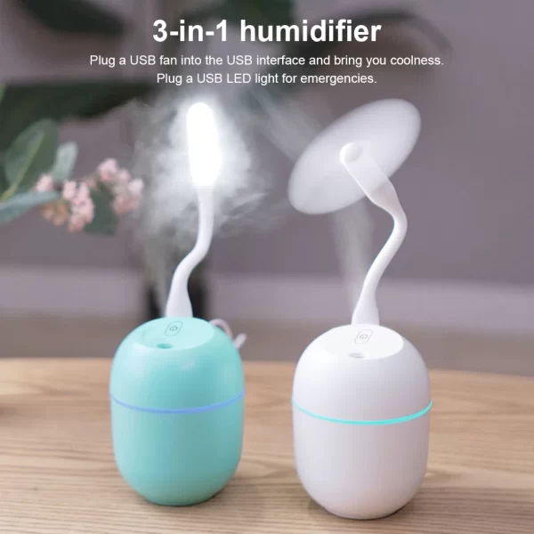 Humidificador de aire ultrasónico portátil con USB, difusor de aceite esencial, purificador de Aroma para coche, fabricante de niebla de aniones con lámpara LED, luz romántica - Imagen 4