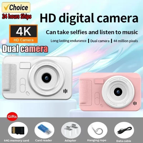 Cámara Digital 4K de 44 megapíxeles, fotografía de alta definición, cámara de Selfie de viaje, nivel de entrada, pequeña, estudiantes, Campus