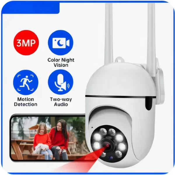 cámara WiFi  JOOAN de 3MP, cámara IP PTZ para el hogar, Audio nocturno a Color, cámara de vigilancia inalámbrica, seguimiento automático, cámara CCTV de seguridad