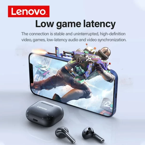 Lenovo-auriculares TWS con Bluetooth lp40, dispositivo de audio Original con sonido envolvente, HIFI, Control táctil, micrófono, modo de reposo largo, movimiento, 5,0 - Imagen 5