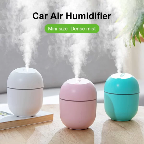 Humidificador de aire ultrasónico portátil con USB, difusor de aceite esencial, purificador de Aroma para coche, fabricante de niebla de aniones con lámpara LED, luz romántica