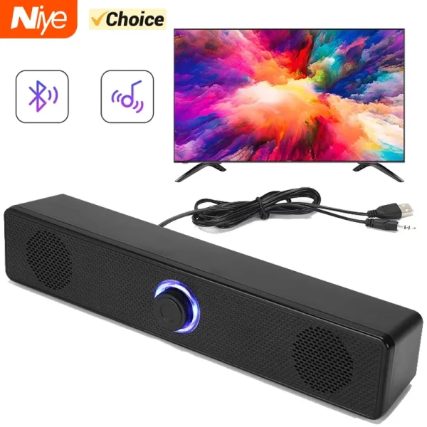 Barra de sonido con cable e inalámbrica para PC, Altavoz Bluetooth, alimentado por USB, para TV, Pc, ordenador portátil, juegos, sistema de Audio envolvente para cine en casa