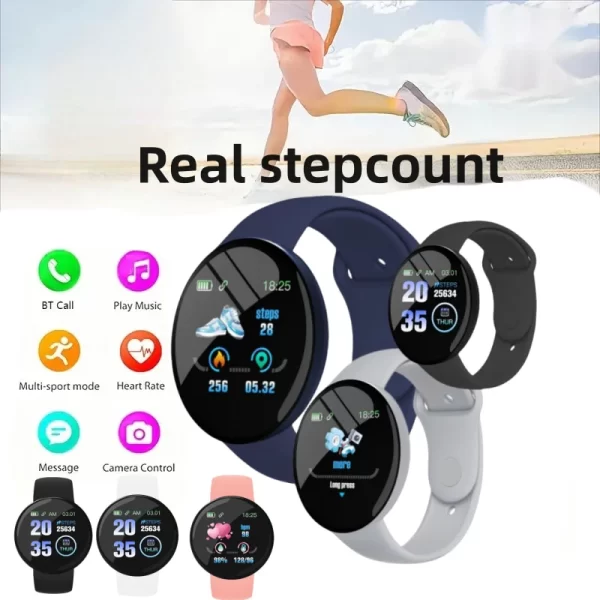 Reloj inteligente multifuncional D18 para hombre y mujer, pulsera deportiva con Bluetooth, Monitor de sueño, teléfono conectado, música y Fitness, nuevo - Imagen 3