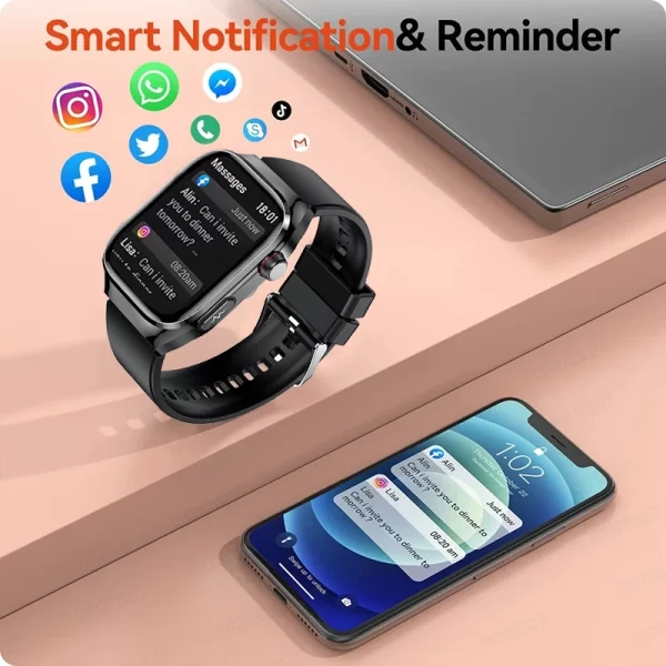 Reloj inteligente Xiaomi deportivo para hombre, pulsera con llamadas, Bluetooth, ECG + PPG, control del azúcar en sangre y ácido úrico, novedad de 2024 - Imagen 6