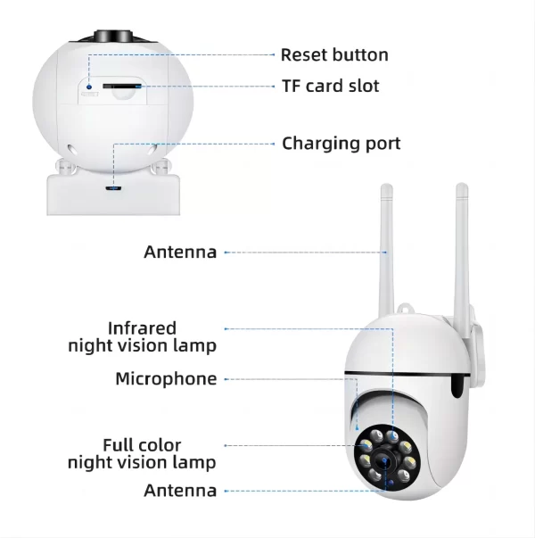 cámara WiFi  JOOAN de 3MP, cámara IP PTZ para el hogar, Audio nocturno a Color, cámara de vigilancia inalámbrica, seguimiento automático, cámara CCTV de seguridad - Imagen 6