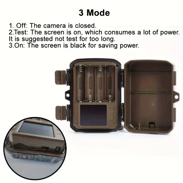 MINICAMARA CAZA HD con visión nocturna infrarroja, Monitor de Vida Silvestre, resistente e impermeable, 940nm - Imagen 6