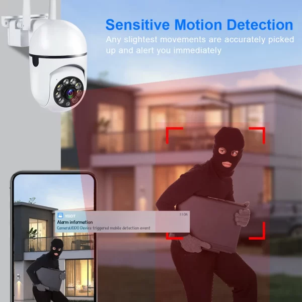 Cámara de vigilancia PTZ  seguridad inalámbrica para exteriores, videocámara con Wifi, IP, Zoom 4X, IA, seguimiento humano, Audio bidireccional, HD, Color nocturno, 8MP - Imagen 3