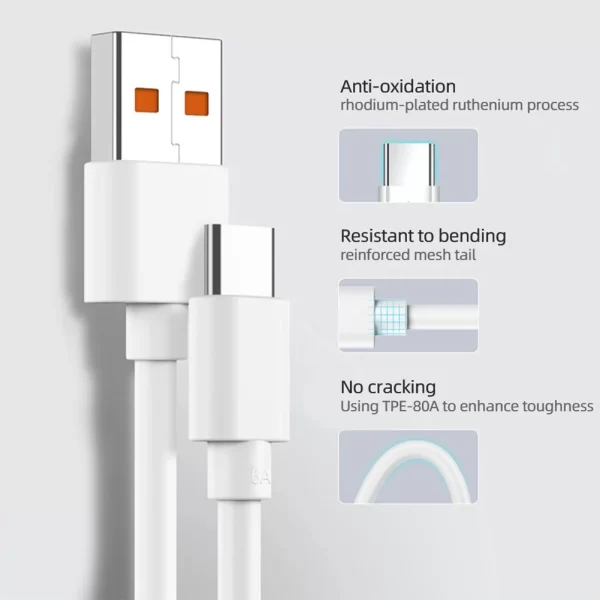 cargador Xiaomi  de Cable Usb Tipo C 6A Original, 120w, Turbo Tipo, carga rápida para Mi 13, 12, 11, 10 Pro, ultra Poco x3, Redmi Note K50, 40 - Imagen 4