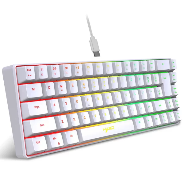 Miniteclado HXSJ V200 con cable K68 RGB Streamer para juegos, teclado de membrana sin conflicto de 19 teclas, pero sensación mecánica para juego/Oficina