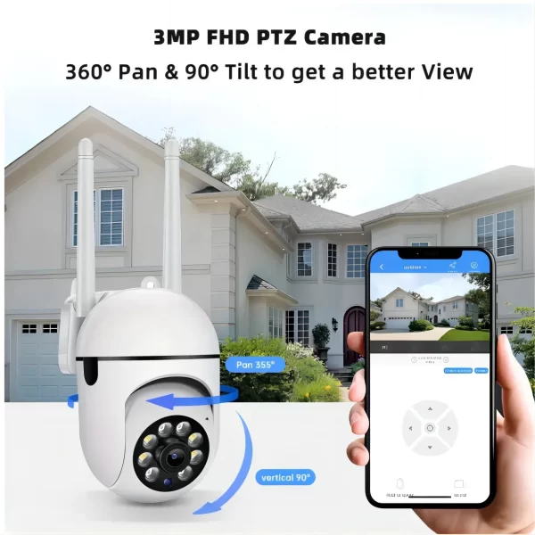 cámara WiFi  JOOAN de 3MP, cámara IP PTZ para el hogar, Audio nocturno a Color, cámara de vigilancia inalámbrica, seguimiento automático, cámara CCTV de seguridad - Imagen 2