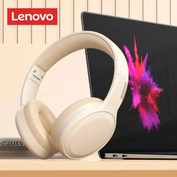 Auriculares Lenovo- inalámbricos TH30 con Bluetooth 5,3, cascos deportivos con micrófono, plegables, para música y juegos