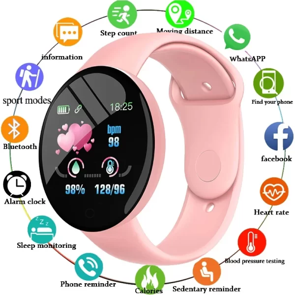 Reloj inteligente multifuncional D18 para hombre y mujer, pulsera deportiva con Bluetooth, Monitor de sueño, teléfono conectado, música y Fitness, nuevo